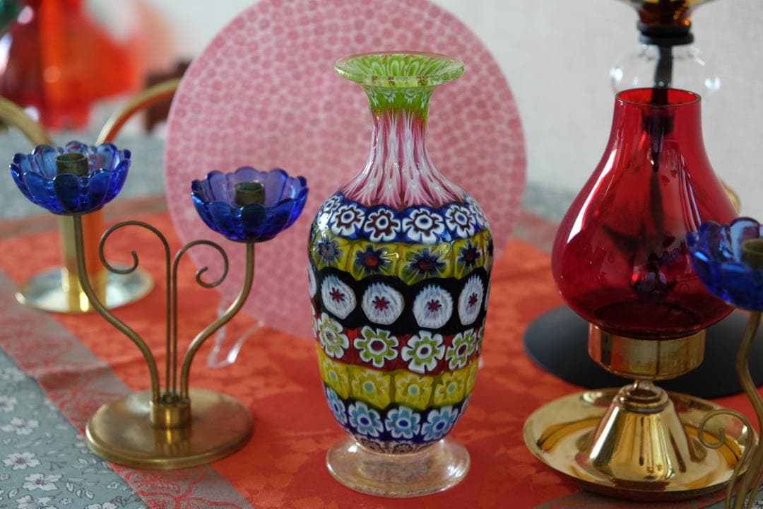 イタリア 民藝 ミルフィオリ 花瓶 検)ワイングラス プレート 皿 舩木倭