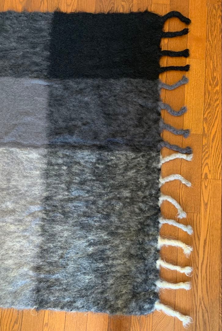 希少エルメス.大判モヘアブランケット・ 北欧織物作家レーナレヴェルと