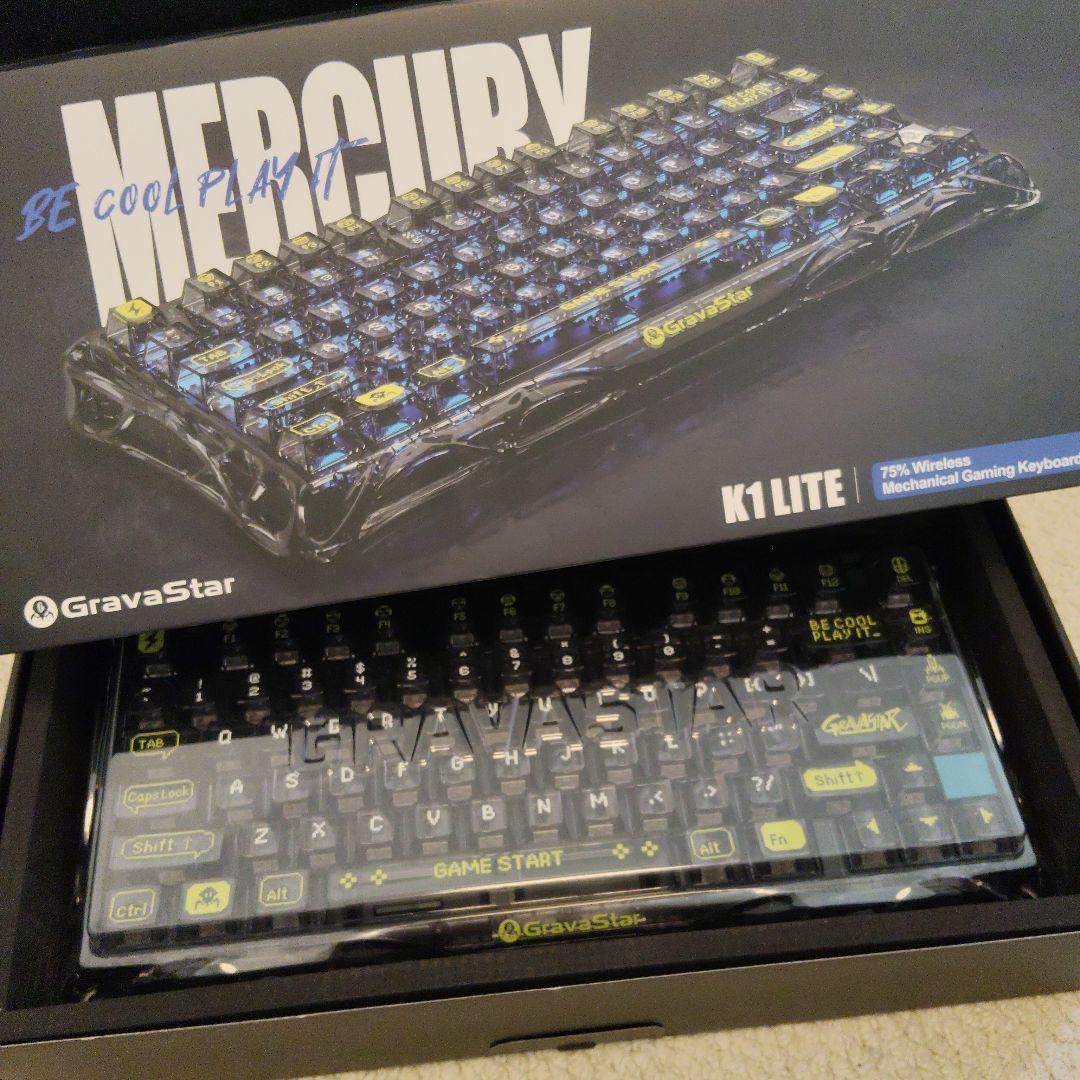 Mercury K1 Lite Transparent Black　新品未使用 Mercury K1 Lite Gaming Keyboard - Transparent Black | 75% Mechanical