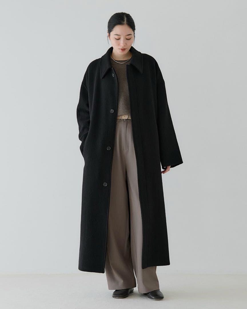 crewre リバーロングステンカラーコート ブラック サイズ3 - メルカリ