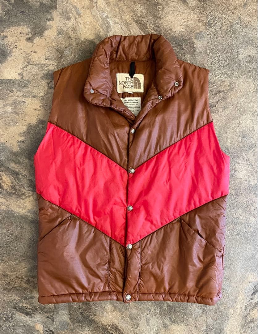 70〜80s THE NORTH FACE ノースフェイス 茶タグ ダウンベスト 80s USA製 THE NORTH FACEノースフェイス 茶タグ ダウンベスト タン L