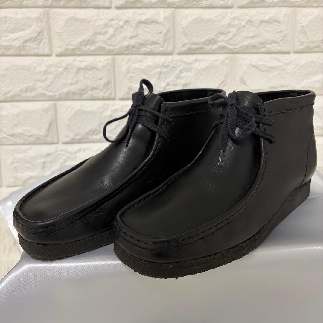 美品】Clarks クラークス ワラビー オールレザー クレープソール 黒