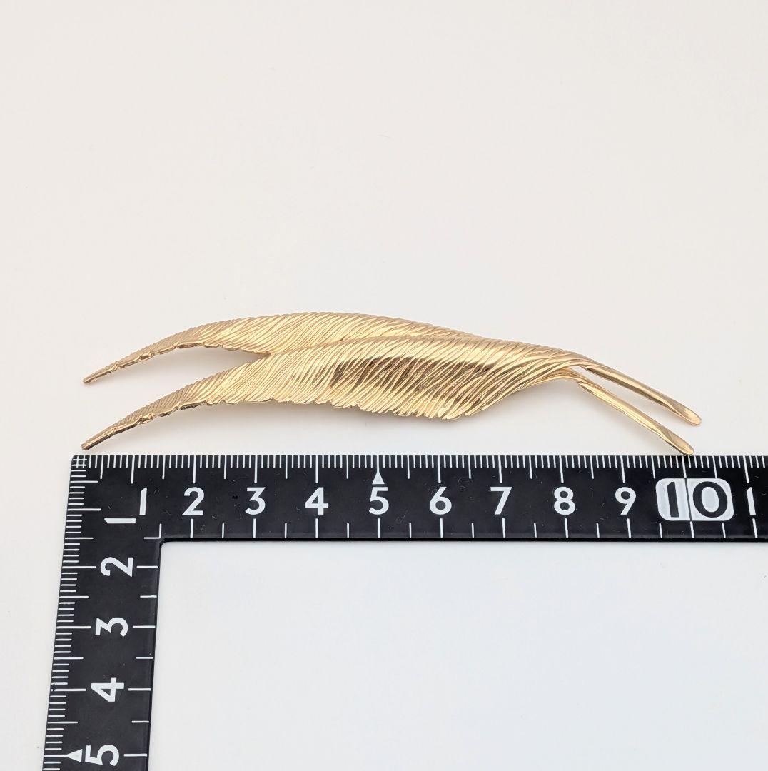極美品 クリスチャンディオール Dior フェザー 羽根 ゴールド ブローチ