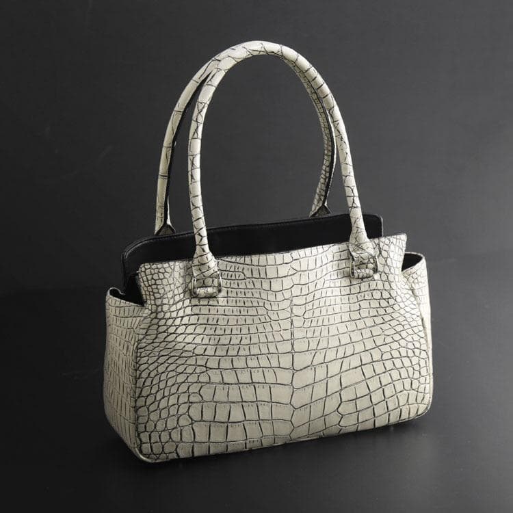 新品 定価14万円 CROIX  クロコダイル バッグ ホワイト系 JRA認定】CROIX ROYAL クロワロワイヤル マットクロコダイル バニラ