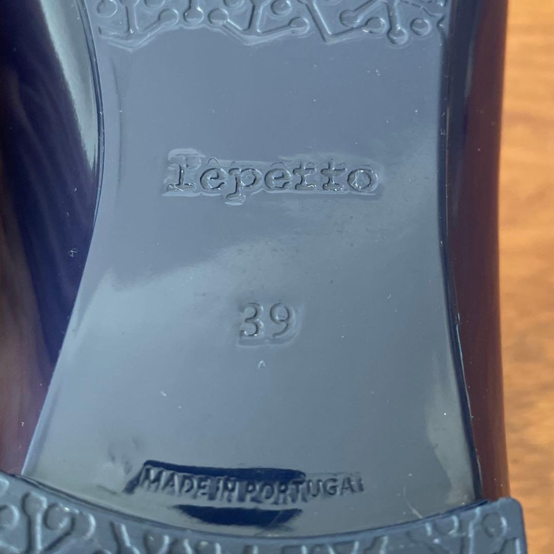 美品箱付　レペット ネイビー バレエシューズ レインシューズ　39 24.7cm