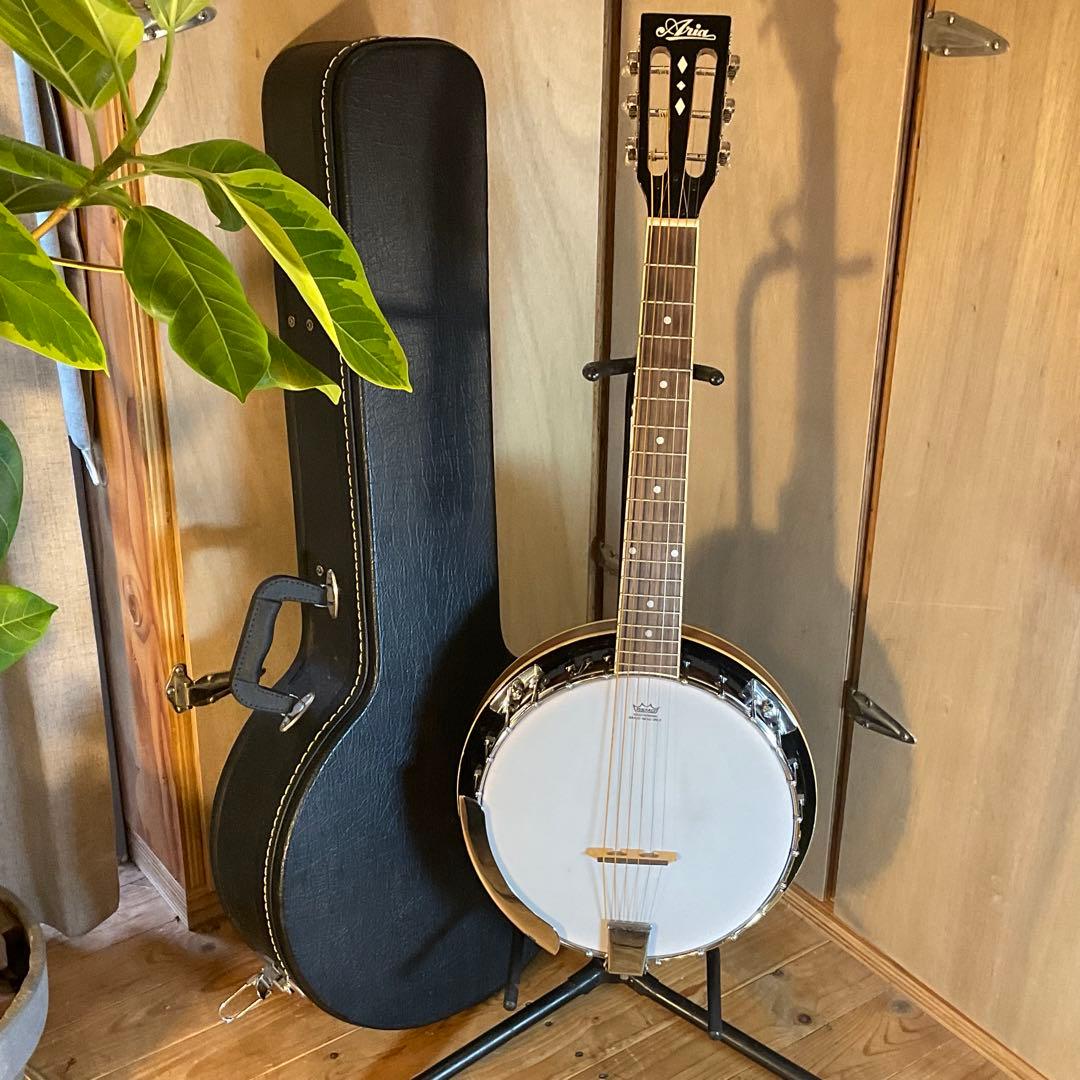 美品！ARIA アリア ギターバンジョー SB-10G 6弦バンジョ レモヘッド ARIA（アリア） ARIA SB-10G -Guitar Banjo- ギター バンジョー 6弦