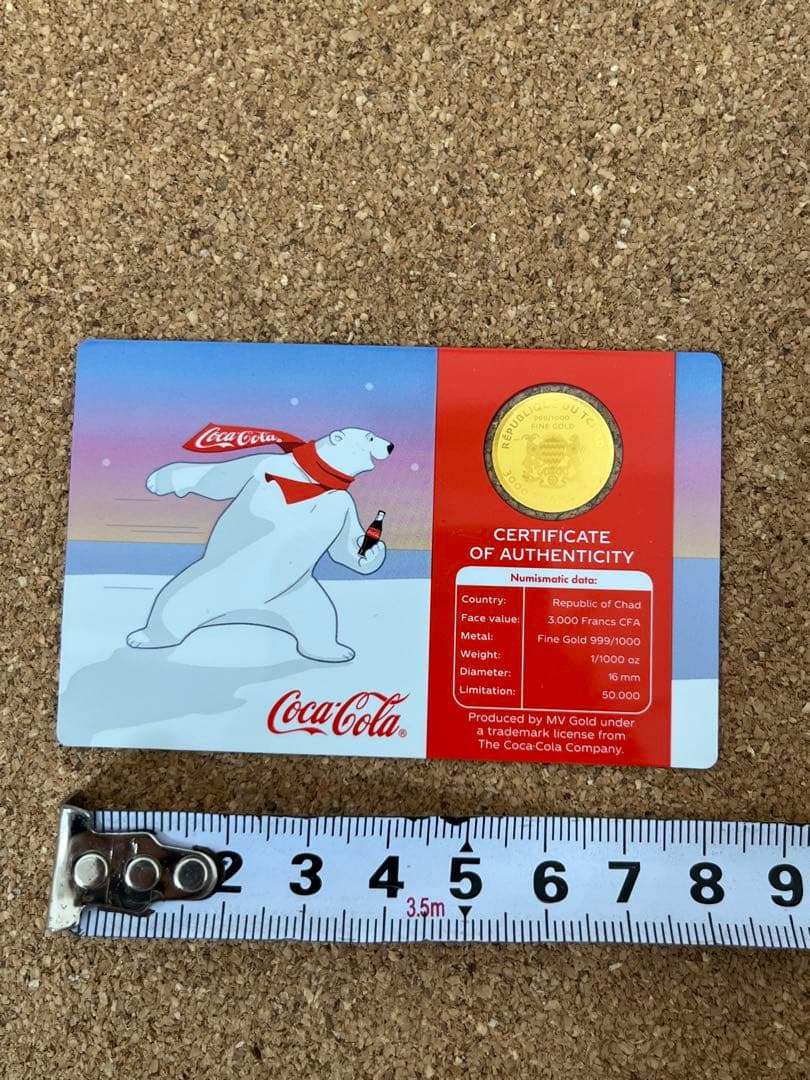 幸せのおそそ分け 希少な白くま金貨カード 一体型　記念メダル コカコーラ公式 幸せのおそそ分け 希少な白くま金貨カード 一体型 記念メダル