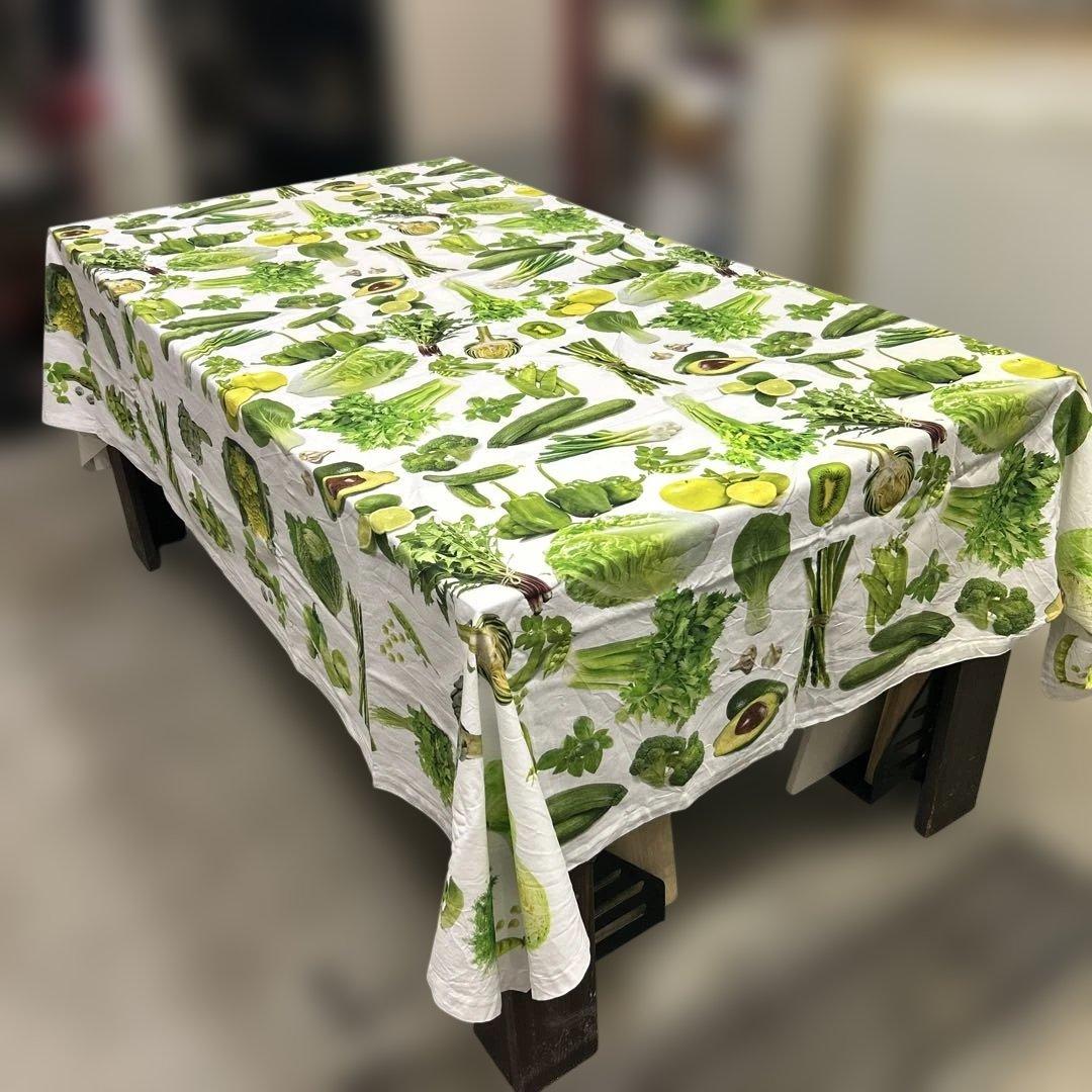 イタリア製 カラフルな野菜と果物のテーブルクロス 2枚セット
