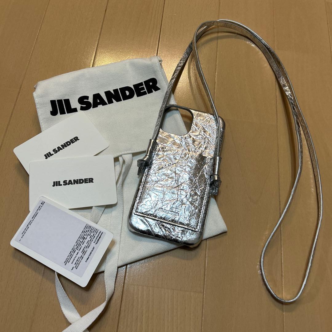 最終値下げ！JIL SANDER シルバー スマホショルダーバッグ ジルサンダー JIL SANDER J07VL0002 P5074 ショルダーバッグ