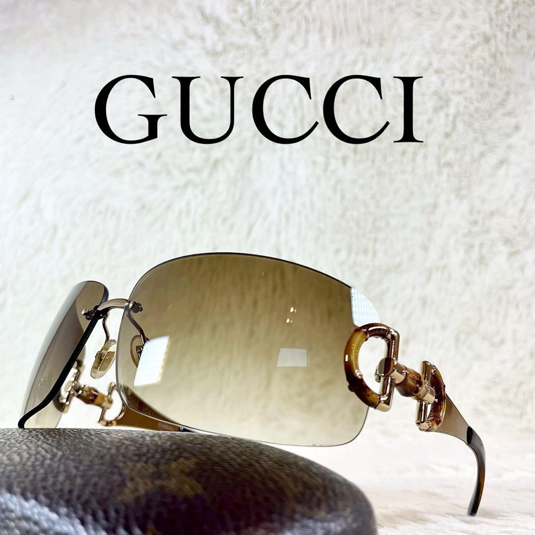 美品 GUCCI サングラス GG2801 ホースビット バンブー ブラウン - メルカリ