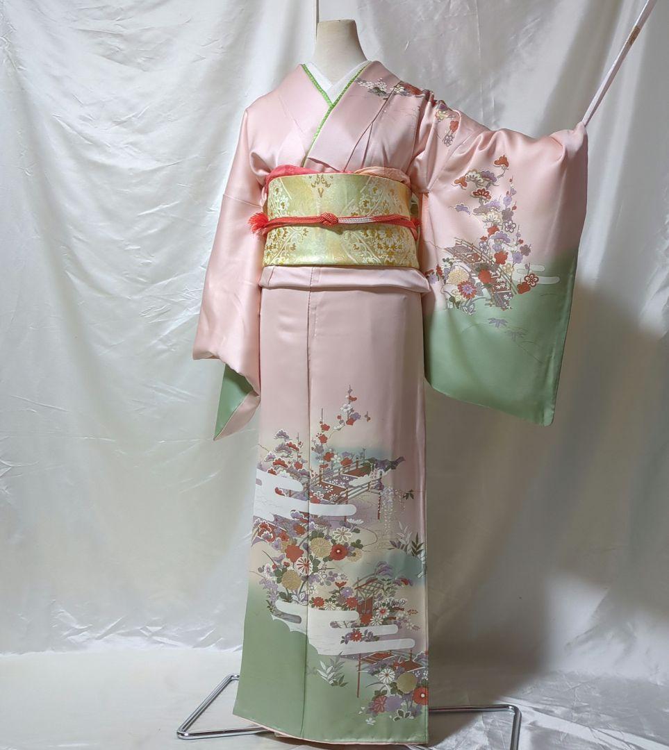 正絹　袷　訪問着　長襦袢付き　６点セット　卒業式　入学式　結婚式 お宮参り ueyama_ho-ma602