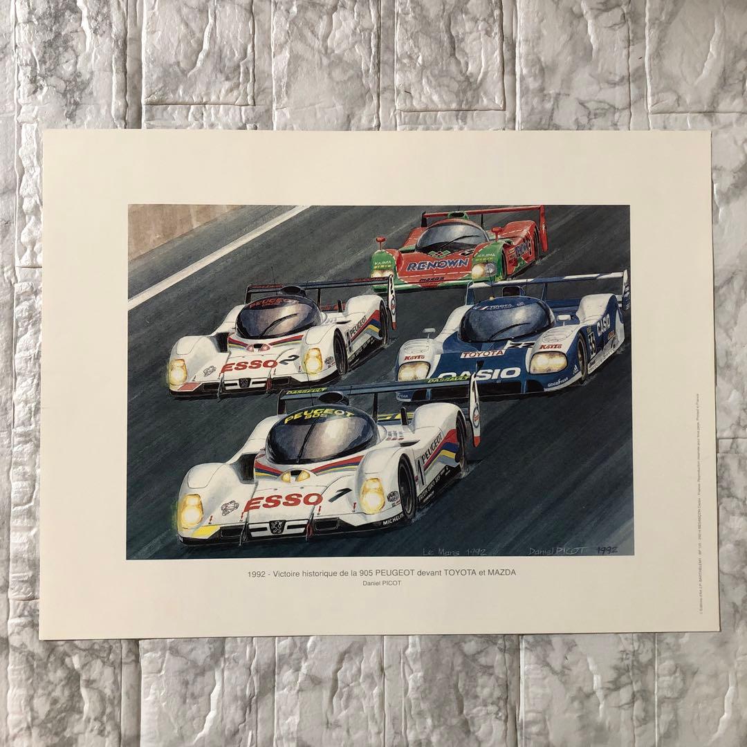激レア ルマン24 1991 プジョー905 トヨタ マツダ ダニエル・ピコ 絵 画像ギャラリー】プジョー「905」がル・マンで表彰台を独占