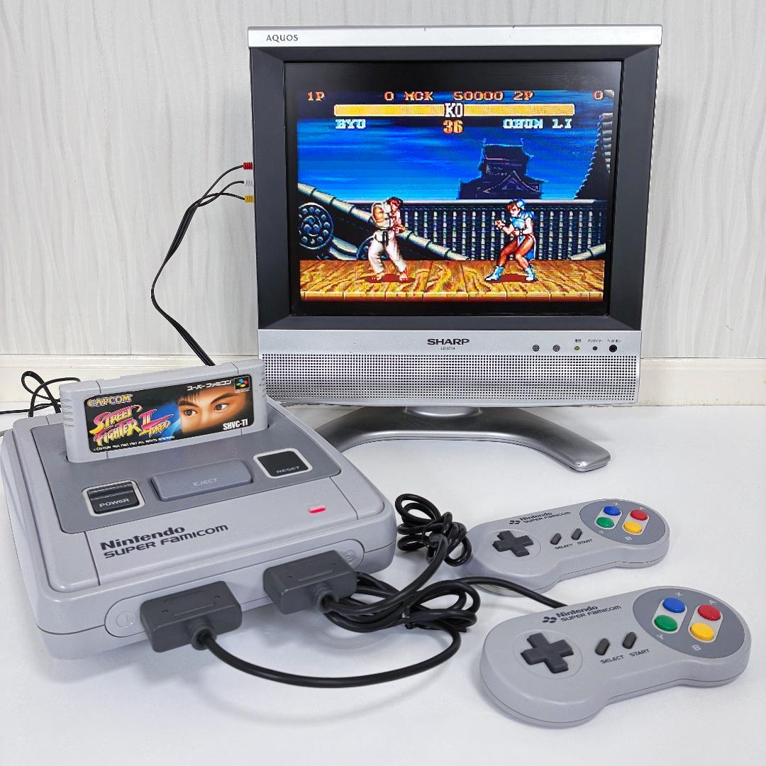 美品】 スーパーファミコン本体 セット 任天堂 SHVC-001 中期型 箱付