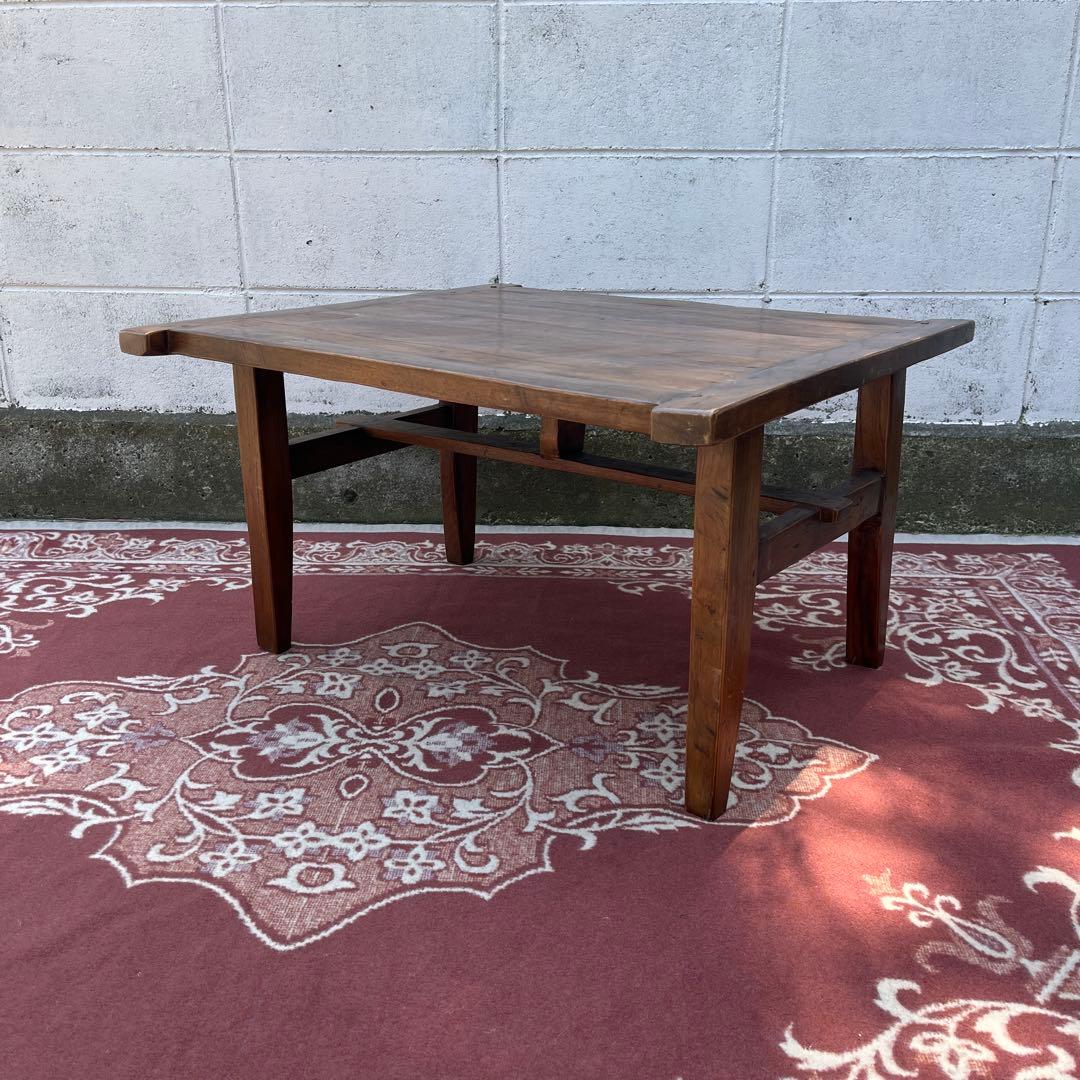 古家具ビンテージ品◾️チーク材 木製無垢材 コーヒーテーブル サイドテーブル 机 チーク無垢材 ヴィンテージサイドテーブルAnqbo21 脇机 アンティーク