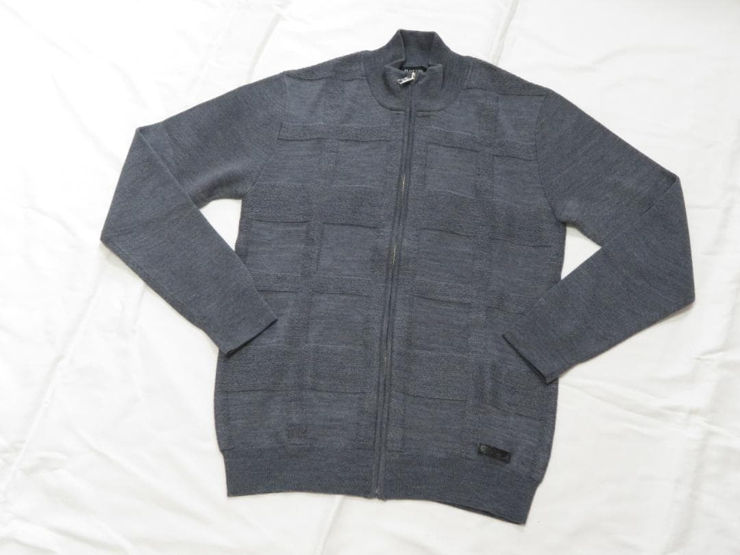 ブラックレーベル 　ジップアップニットセーターM　30,800円 グレー BLACK LABEL CRESTBRIDGE｜ブラックレーベル・クレストブリッジ