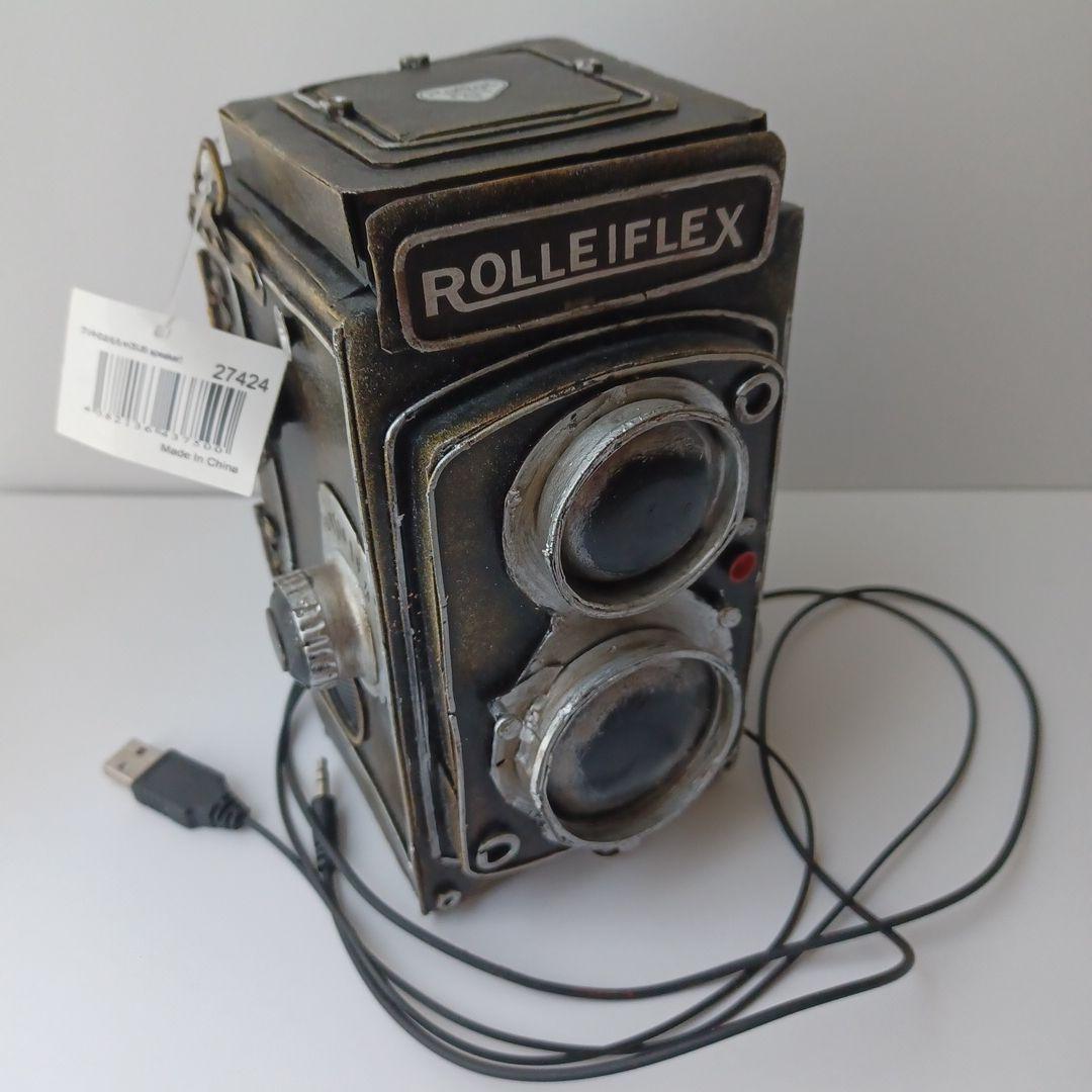 ブリキ Rolleiflex スピーカー アンティーク レトロ 二眼レフ USB