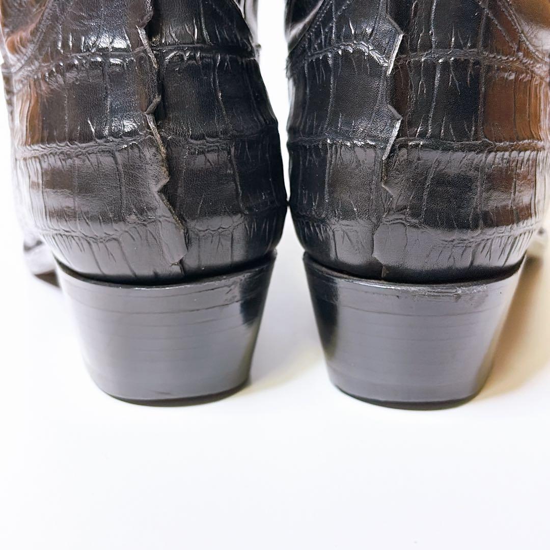 DURANGO　ウエスタンブーツ　黒　ヴィンテージ　27.5cm クロコ