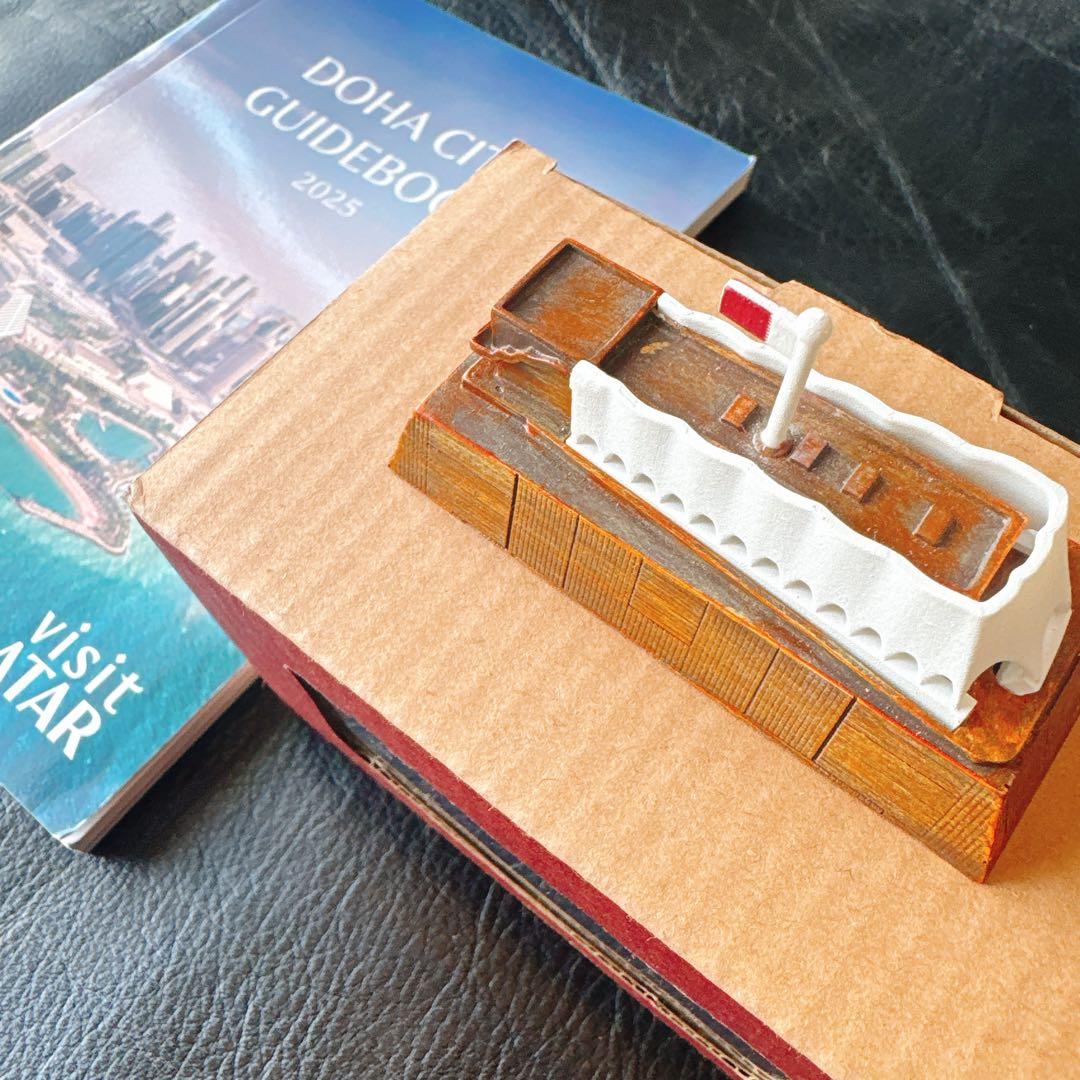 豪華ガイドマップ付き】カタール館 木製のパビリオン模型 新品未使用