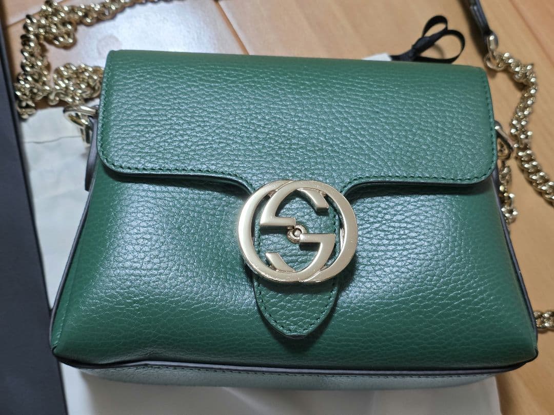【美品】GUCCI グッチ インターロッキングG チェーン　ショルダーバッグ GUCCI グッチ インターロッキング チェーンショルダーバッグ