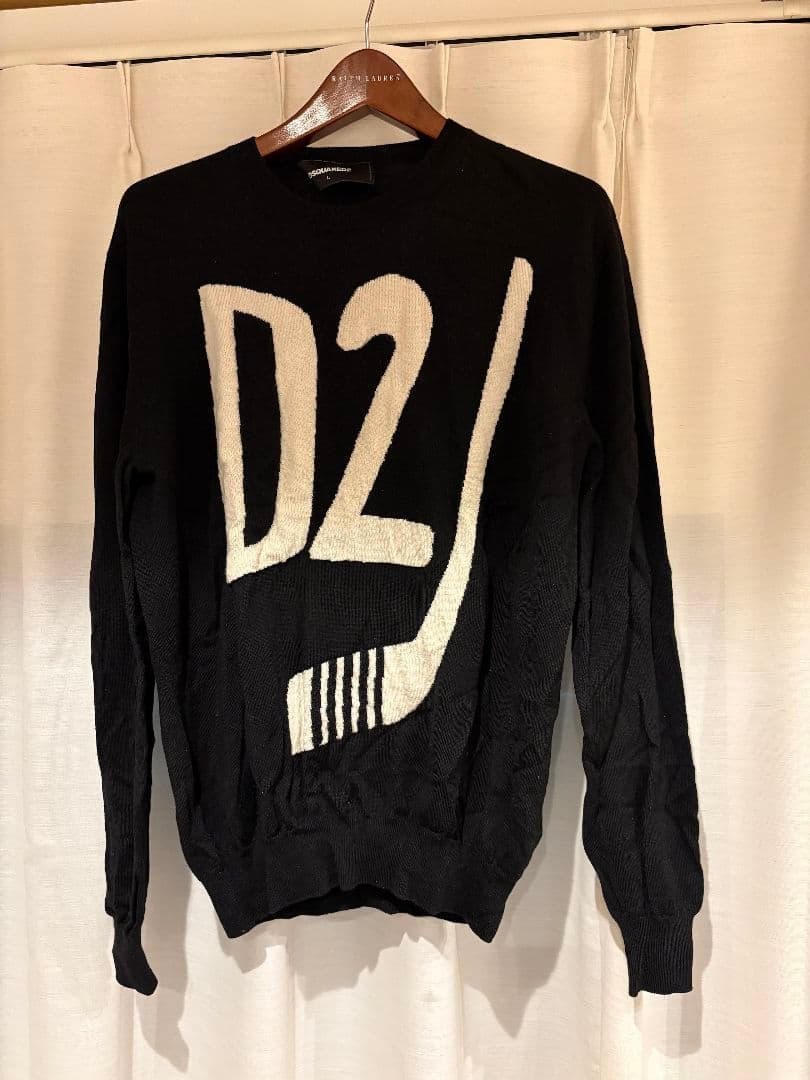 DSQUARED2 ディースクエアード D2 ロゴ ニット セーター L DSQUARED2 ディースクエアード 大人気DSQ2ロゴ入り ニット (D SQUARED2