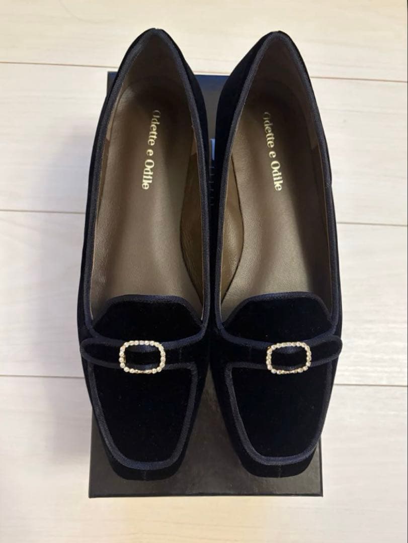 オデットエオディール　ベルベット フラットシューズ 23cm セール】 ベルベットタンクローファー フラット30↑ （フラット