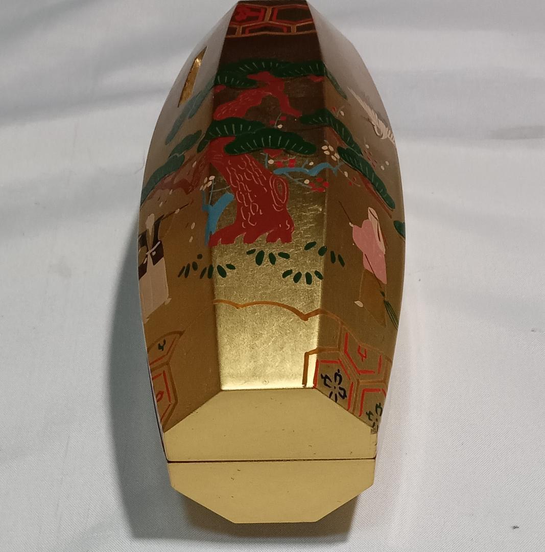 茶道具 京派塗師蒔絵師 北村葵春作 本金箔ぶりぶり香合 美品