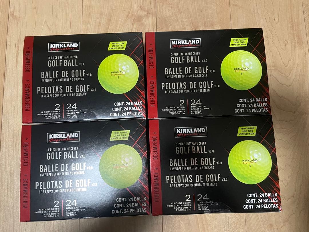 カークランド シグネチャー 黄色ゴルフボール v3.0 4個 コストコ（Costco） カークランド ゴルフボール イエロー V3
