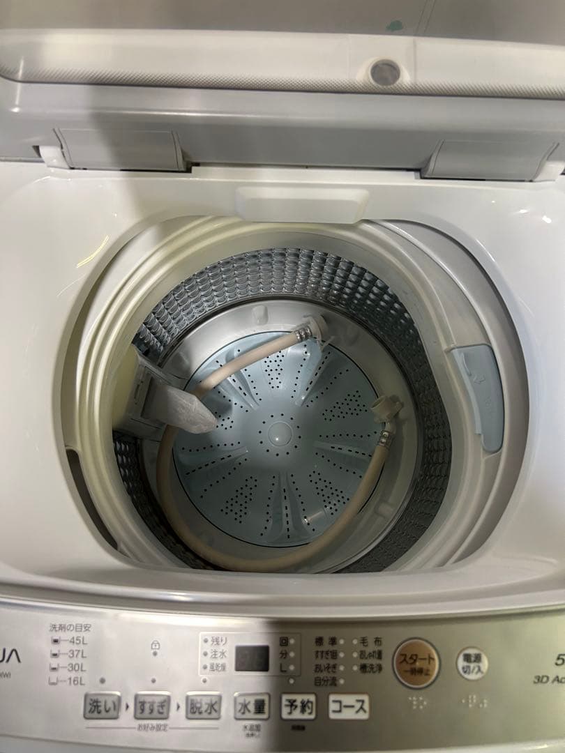 AQUA AQW-S5R-W ホワイト 全自動洗濯機 5.0kg