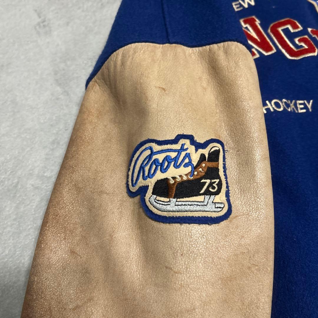 スタジャン NHL ニューヨークレンジャーズ ビーバールーツ カナダ製 袖