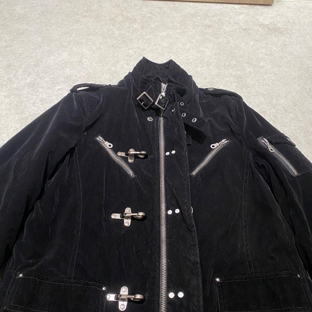 ネオお兄系 パンクy2k v系 ネックベルト ファスナー ギミック ベロア