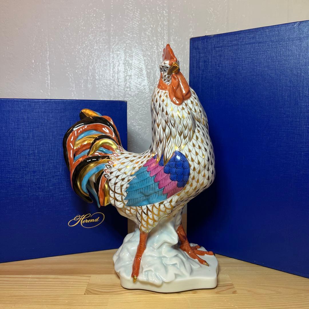 ★お値下げ終了間近★【レア】【絶版作品】【特大】ヘレンド　ニワトリ干支酉　置物 ☆お値下げ終了間近☆【レア】【絶版作品】【特大】ヘレンド ニワトリ