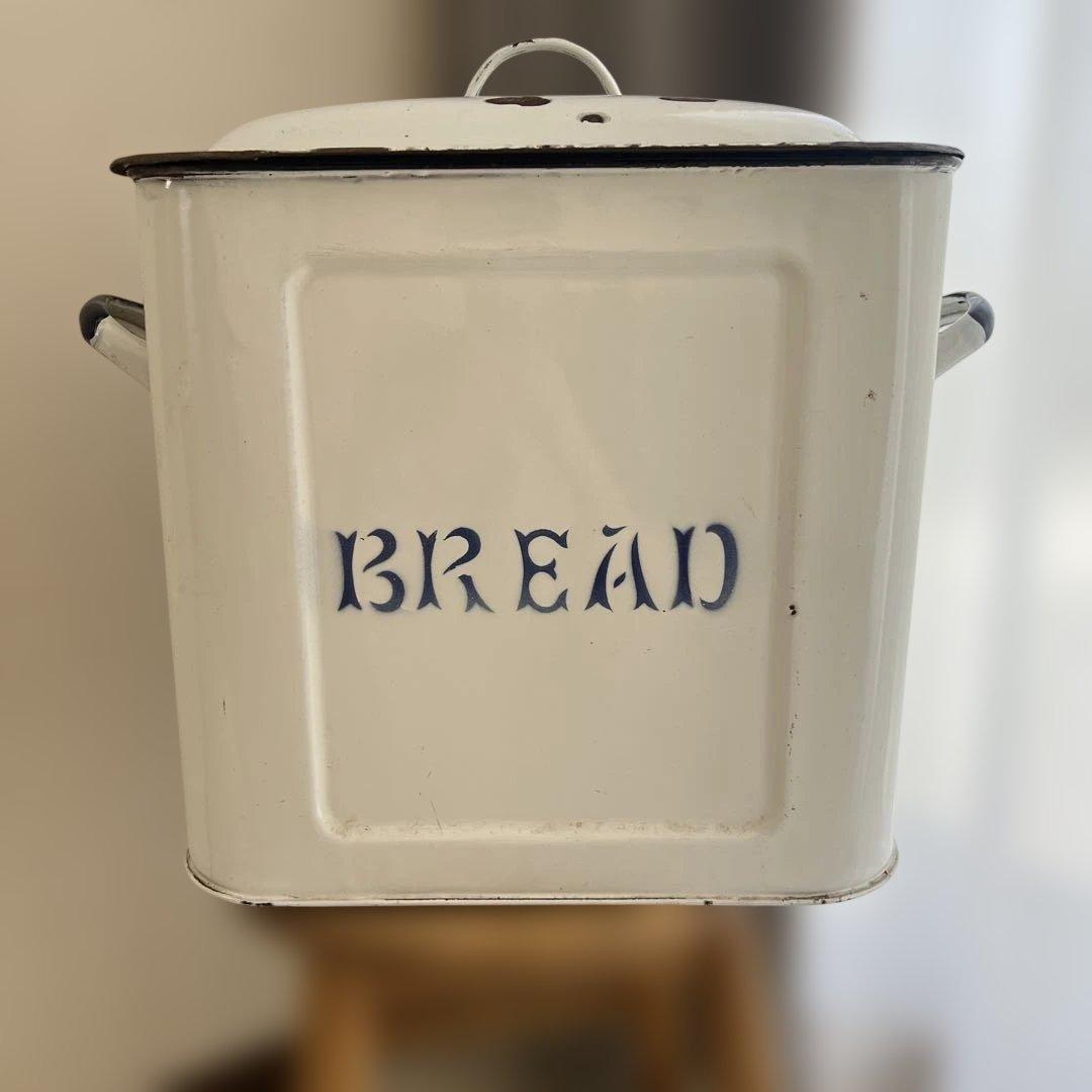 アンティーク　ブレッド缶 イギリス アンティーク ブレッド缶/ホーロー製/キッチン雑貨/エナメル