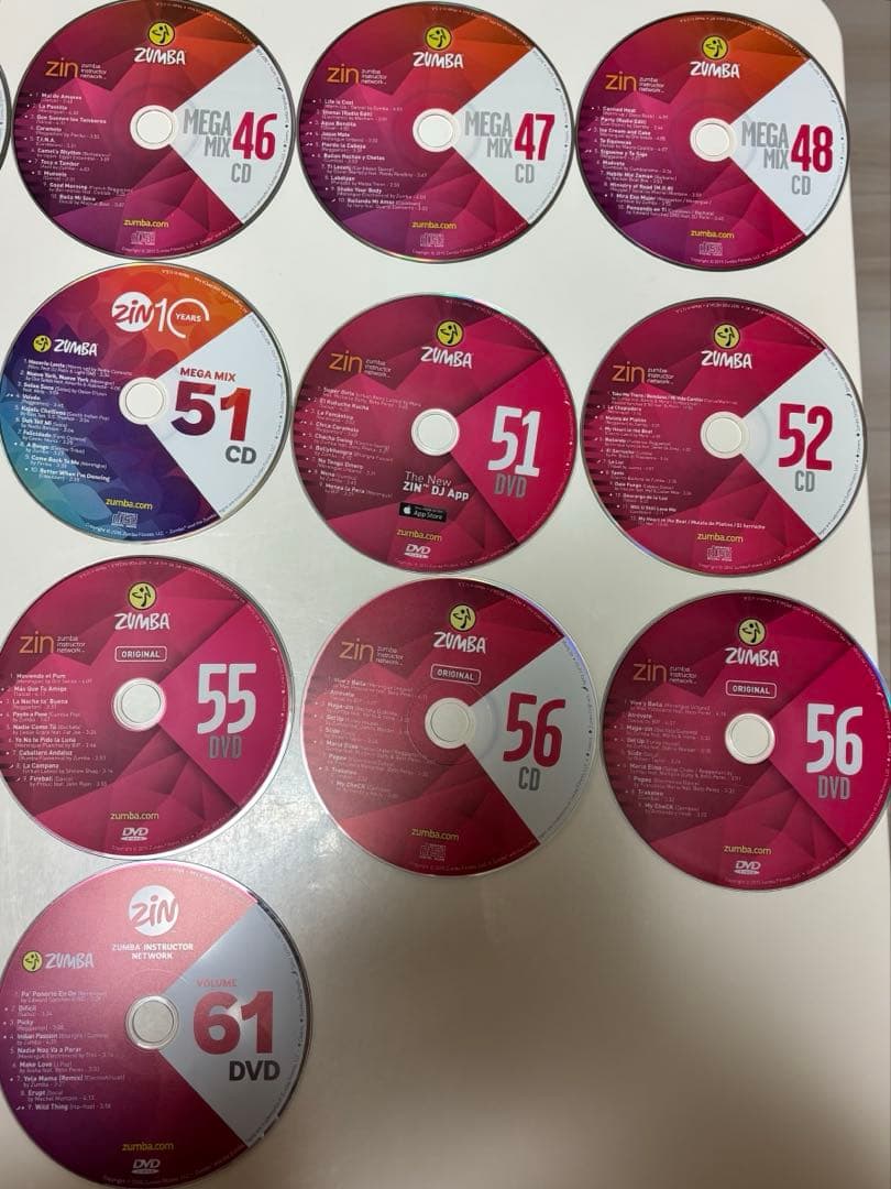 ズンバ ZUMBA ZIN40〜61 バックナンバCD＋DVD（60番欠番）