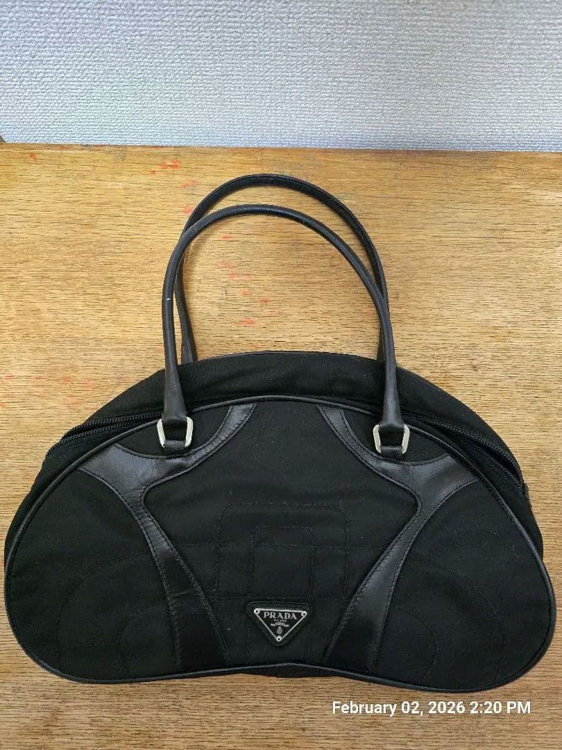 プラダ ブラック トートバッグ プラダ トートバッグ メンズ Re-nylon xサフィアーノレザー トート