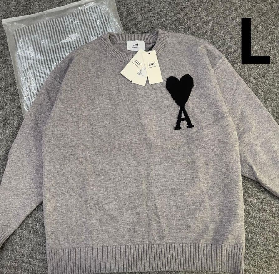 ✨新品✨ ami paris アミパリ グレー ニットセーター L - メルカリ
