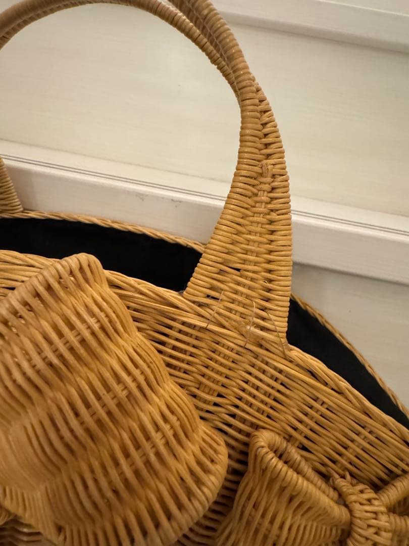 ○アナトリエ リボン ラタンかごバッグ未使用保管品♡アナトリエ 籠