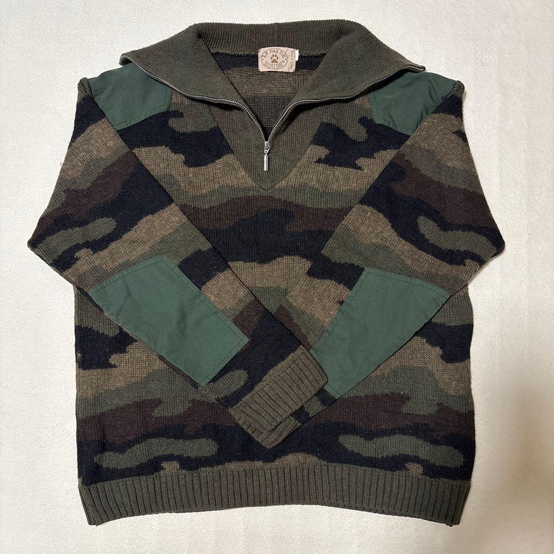 （激レア）LE PAS DE L'OURS 迷彩柄ニットセータ11747391 antiqua（アンティカ） 迷彩柄ニット ニット レディース トップス 長袖