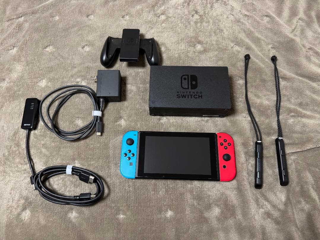 Nintendo Switch 本体 microSD256GB,有線LAN付属 充電ドッグ LANコネクタ USBポート付き 任天堂スイッチ 有機EL TV表示