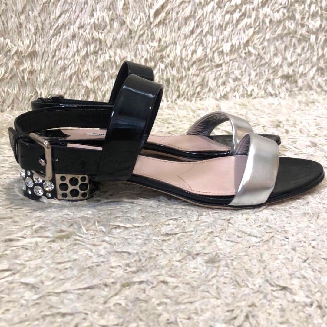 未使用✨ミュウミュウ　サンダル　サイズ37 1/2　23.5cm ブラック