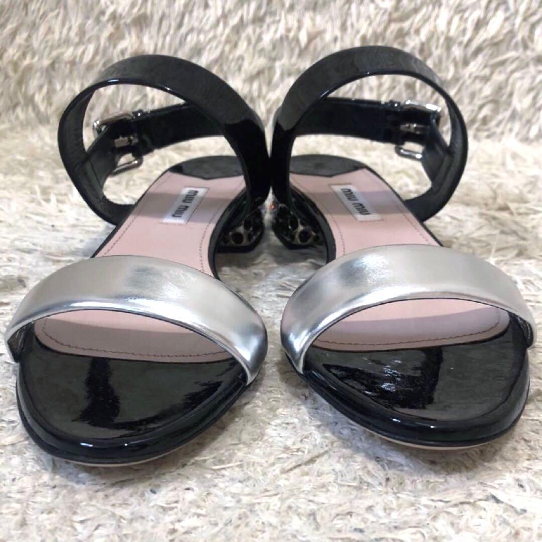 未使用✨ミュウミュウ　サンダル　サイズ37 1/2　23.5cm ブラック