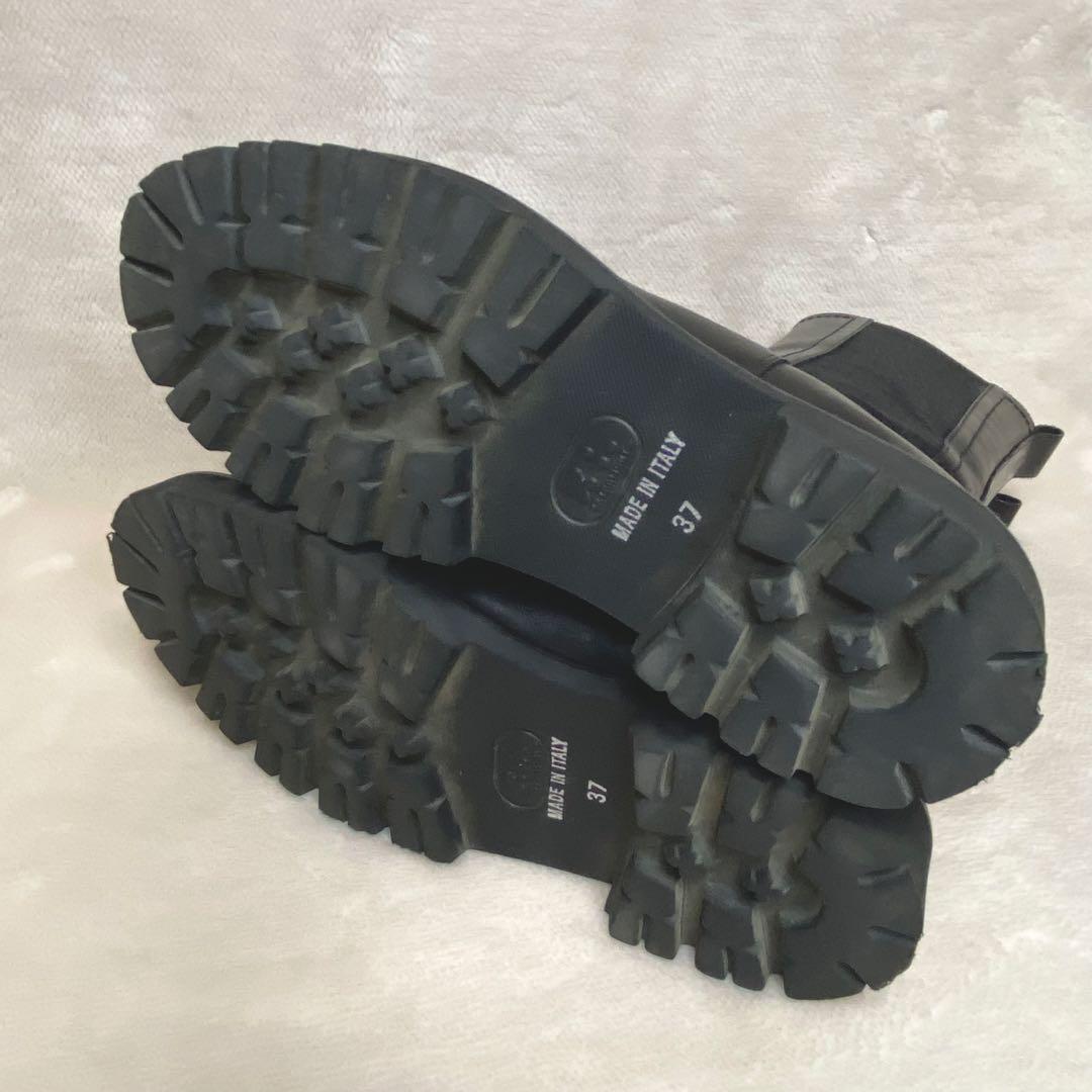 パスクッチ イエナ別注 サイドゴアブーツ 37 厚底 本革 軽量 黒