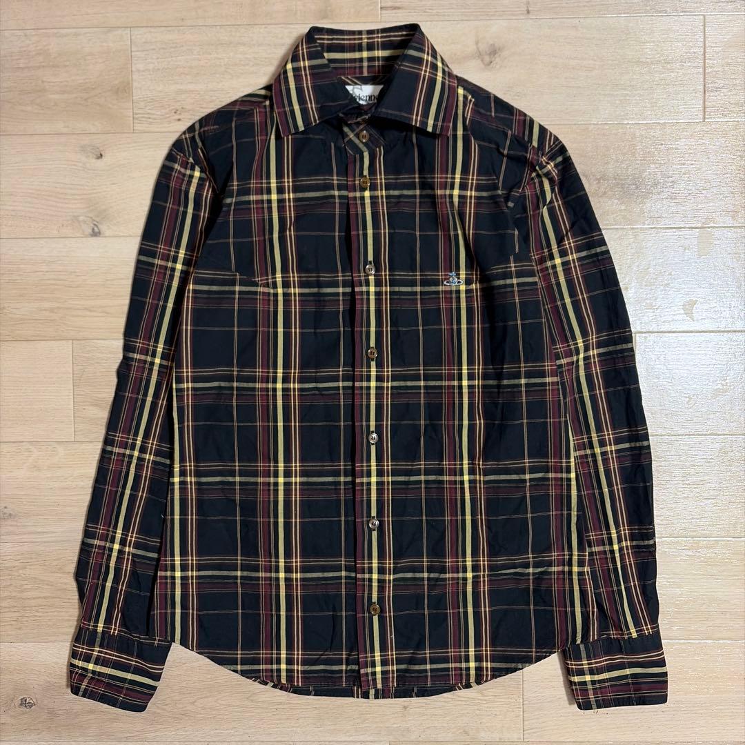 ヴィヴィアンウエストウッド オーブ刺繍 チェックシャツ 44 - メルカリ