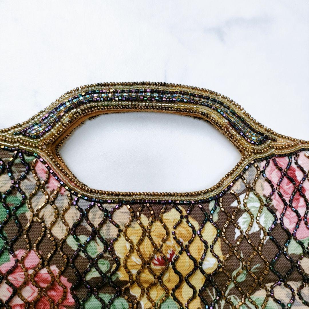 美品】Lumy ルミー はしもと ビーズ バッグ クラッチ 皇室御用達