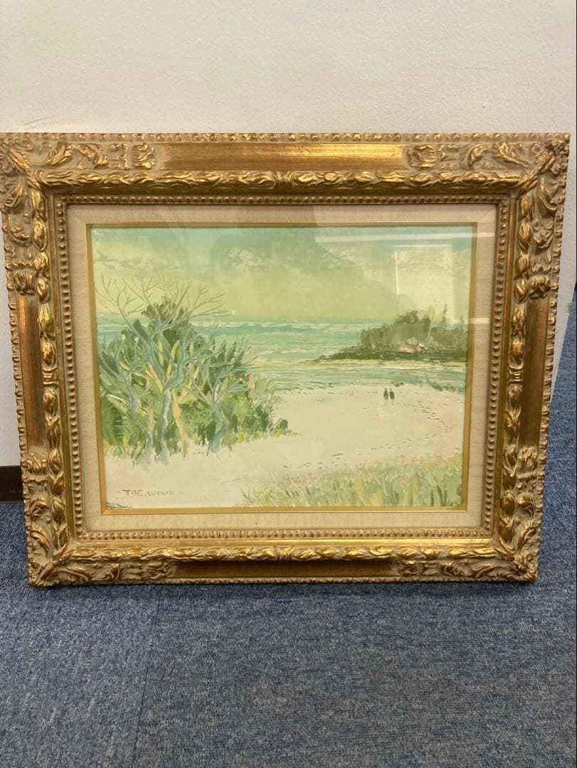 海岸風景画 フレーム付き フレーム付き】海岸からの風景 / アートフォトポスター / A4サイズ