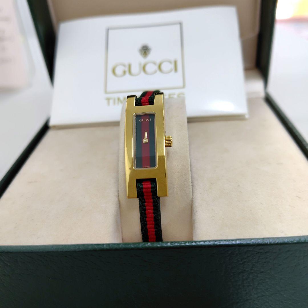 美品 GUCCI グッチ 3900L シェリーライン レディース腕時計 稼働品