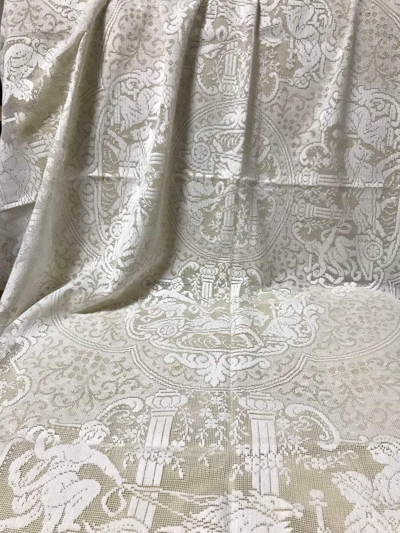 お値下げ‼️アンティークレース・フランスフィレレース フランスから届いたアンティークのドイリー、フィレレースの