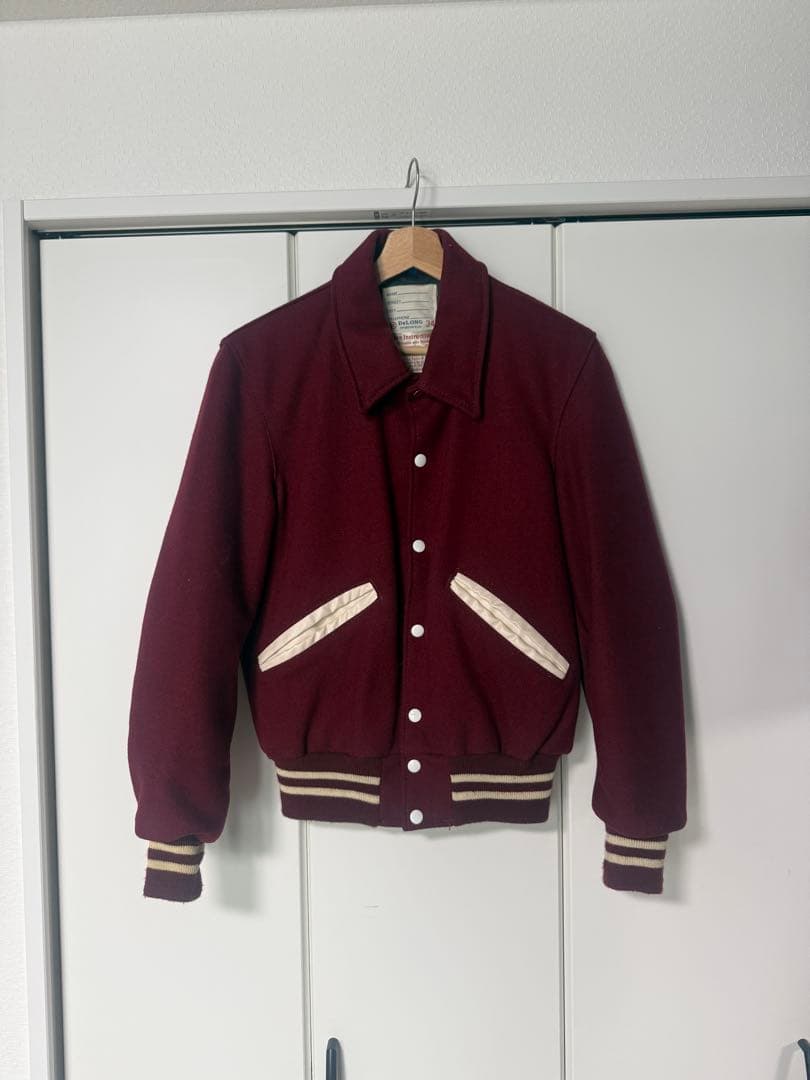 70s 80s DE LONG バーガンディ スタジャン 34 DeLong（デロング） 80's 米国製 MADE IN USA ビンテージ スタジャン