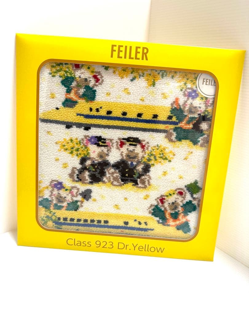 新品 FEILER ドクターイエロー コラボハンカチ イエローヘム