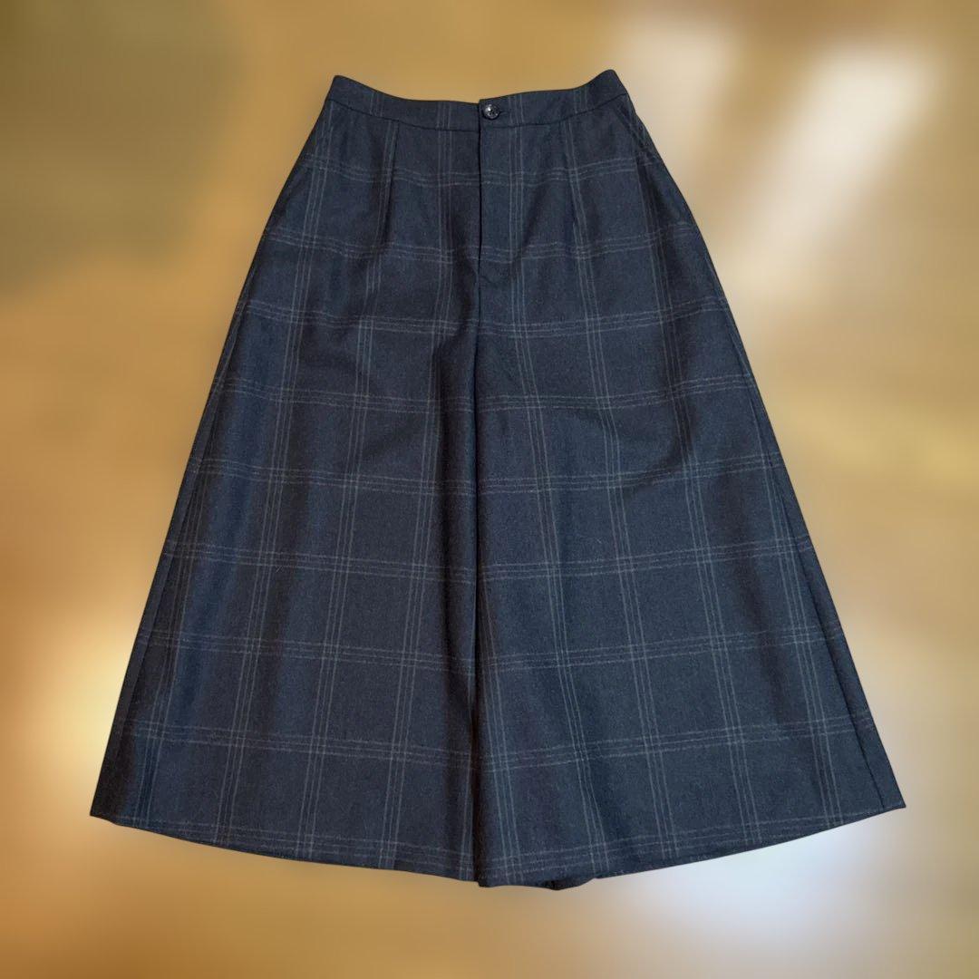 【未使用品】マドモアゼルノンノン　ウール100%ガウチョパンツ チャコールグレー n'OrLABEL大人めガウチョパンツ』