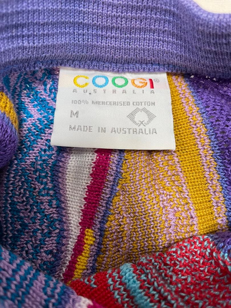 専用】90's旧タグ白タグCOOGIクージー3Dニット多色幾何学模様 - メルカリ